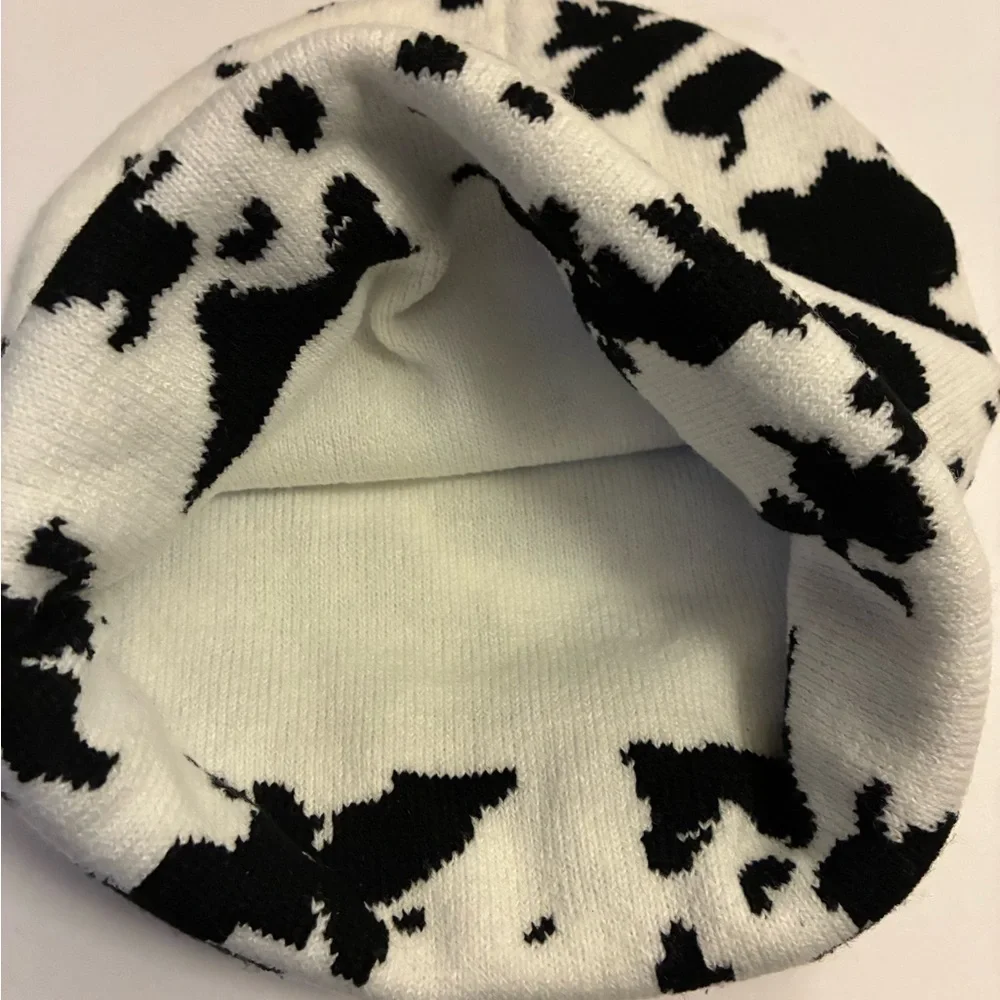 Black and White Printed Beanie